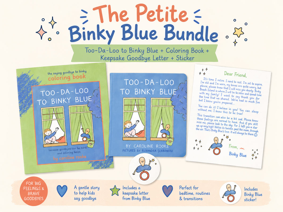 The Petite Binky Blue Bundle – Board Book + Coloring Book Gift Set for Toddlers